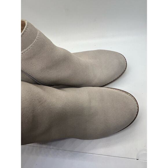 Lucky Brand Tan Neutral Wedge Bootie Leather Women's Size 9 Greige - Picture 7 of 8